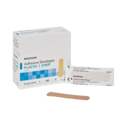 Adhesive Strip McKesson 3/4 X 3 Inch Plastic Rectangle Tan Sterile  (1/BX)
