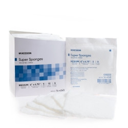 Fluff Dressing McKesson 6 X 6-3/4 Inch 5 per Pack Sterile Rectangle  (10/BX)