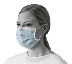Procedure Mask Pleated Earloops One Size Fits Most Blue NonSterile Not Rated Adult  (50/BX)