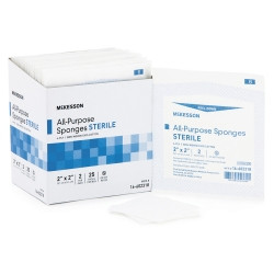 Nonwoven Sponge McKesson 2 X 2 Inch 2 per Pack Sterile 4-Ply Square  (25/BX)