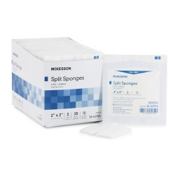 I.V. / Drain Split Dressing McKesson 2 X 2 Inch Sterile 6-Ply  (35/BX)