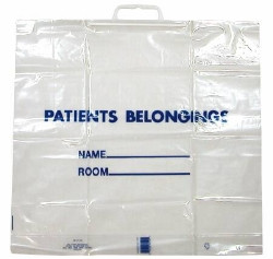 Patient Belongings Bag 18-1/2 X 20 Inch Polyethylene Snap Closure Clear  (250/CS)