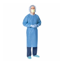 Protective Procedure Gown X-Large Blue NonSterile Not Rated Disposable  (6/CS)