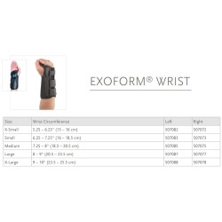 Wrist Brace Ossur® Exoform® Aluminum / Plastic Left Hand Black Small  (1/EA)