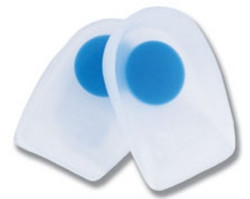 AliMed® Heel Cup Large Medical-Grade Silicone Clear / Blue  (1/PR)