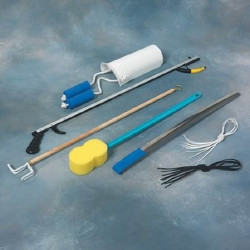 ADL Hip / Knee Equipment Kit SammonsPreston® Reacher - 26 Inch Length / Shoehorn - 24 Inch Length / Dressing Stick - 26 Inch Length / Handled Bath Sponge - 22-1/2 Inch Length / Shoelaces - 26 Inch Length  (1/EA)