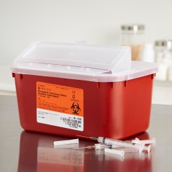 Sharps Container McKesson Red Base 5 H X 10 W X 7 D Inch Horizontal Entry 1 Gallon  (1/EA)