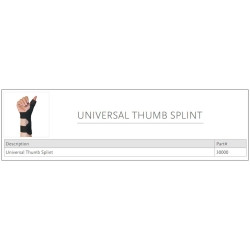 Thumb Splint Ossur® One Size Fits Most Hook and Loop Strap Closure Black  (1/EA)