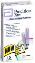 Blood Glucose and Ketone Test Strips Precision Xtra® 10 Strips per Pack  (12/CS)