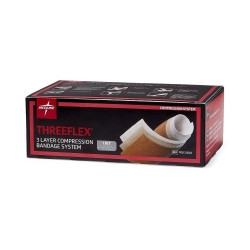 3 Layer Compression Bandage System ThreeFlex® Multiple Sizes Self-adherent / Tape Closure Tan / White NonSterile Low Compression  (8/CS)