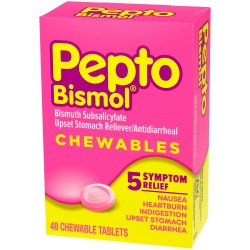 Anti-Diarrheal Pepto Bismol® 262 mg Strength Chewable Tablet 48 per Box  (48/BX)