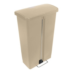 Trash Can Rubbermaid® Slim Jim® 18 gal. Rectangular Beige Plastic Step On  (1/EA)