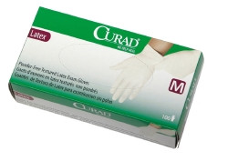 Exam Glove Curad® Medium NonSterile Latex Standard Cuff Length Fully Textured Beige Not Rated  (100/BX)
