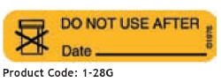 Pre-Printed Label Barkley® Auxiliary Label Orange Do Not Use After Date Black Safety and Instructional 3/8 X 1-9/16 Inch  (1/RL)