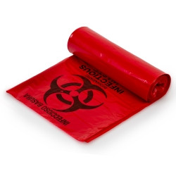 Infectious Waste Bag Colonial Bag 40 to 45 gal. Red Bag LLDPE 40 X 46 Inch  (10/CS)