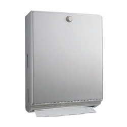 Paper Towel Dispenser Bobrick Satin Finish Stainless Steel Manual Pull 200 C-Fold / 275 Multi-fold Surface / Wall Mount  (1/EA)