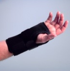 Wrist Brace Deluxe Aluminum / Cotton Flannel / Nylon / Trilaminate Foam Right Hand Black Medium  (1/EA)