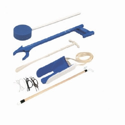 ADL Hip / Knee Equipment Kit Deluxe Reacher - 24 Inch Length / Shoehorn - 19-1/2 Inch Length / Dressing Stick - 27 Inch Length / Handled Bath Sponge - 22-1/2 Inch Length / Shoelace 24 Inch and 30 Inch Length  (1/EA)
