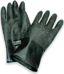 Utility Glove North™ Size 8 Butyl Rubber Black 11 Inch Beaded Cuff NonSterile  (1/PR)