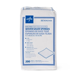 Gauze Sponge 4 X 4 Inch 200 per Pack NonSterile 8-Ply Square  (200/PK)