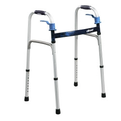 Dual Release Folding Walker Adjustable Height drive™ Deluxe Aluminum Frame 350 lbs. Weight Capacity 32 to 39 Inch Height  (4/CS)