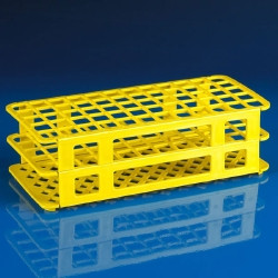 Stacking Test Tube Rack Globe® Scientific 456500 Series 60 Place 15 to 17 mm Tube Size Yellow 2-4/5 X 4-1/8 X 9-3/5 Inch  (1/EA)