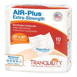Disposable Underpad Tranquility® AIR-Plus Extra-Strength 30 X 36 Inch Powersorb® Material Heavy Absorbency  (10/BG)