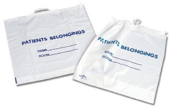 Patient Belongings Bag Medline 18 X 20 Inch Plastic Snap Closure White  (10/CS)