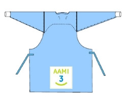 Endoscopy Procedure Gown Large Blue NonSterile AAMI Level 3 Disposable  (100/CS)