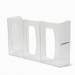 Glove Box Holder Triple with Dividers Horizontal or Vertical Mounted 3-Box Capacity Clear 4.25 X 10.13 X 17.06 Inch Plastic  (1/EA)