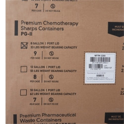 Chemotherapy Waste Container McKesson Prevent® Yellow Base 13-1/2 H X 17-3/10 W X 13 L Inch Vertical Entry 8 Gallon  (1/EA)