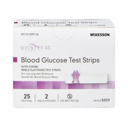 Blood Glucose Test Strips Quintet AC® 50 Strips per Pack  (1/BX)