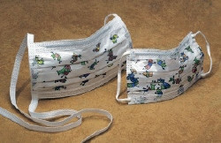 Procedure Mask Cardinal Health™ Pleated Earloops Child Size Kid Design (Dancing Bandages) NonSterile Not Rated Pediatric  (1/BX)