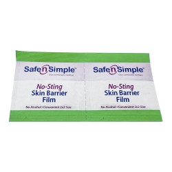 Skin Barrier Wipe Safe N Simple™ No-Sting 60% / 20% Strength Purified Water / Polyvinylpyrrolidone / Glycerin / Propylene Glycol Individual Packet Sterile  (25/BX)