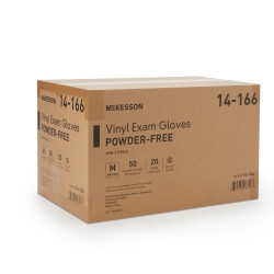 Exam Glove McKesson Confiderm® Medium NonSterile Vinyl Standard Cuff Length Smooth Clear Not Rated  (50/BX)