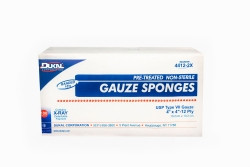 USP Type VII X-Ray Detectable Gauze Sponge Dukal™ 4 X 4 Inch 10 per Pack NonSterile 12-Ply Square  (100/BX)