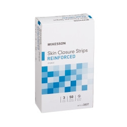 Skin Closure Strip McKesson 1/4 X 3 Inch Nonwoven Material Reinforced Strip White  (50/BX)