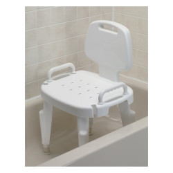 Bath Bench Maddak Removable Arms Plastic Frame With Backrest 17 Inch Seat Width  (1/EA)