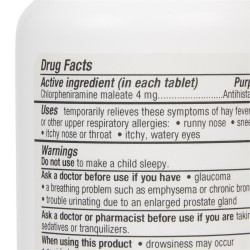 Allergy Relief McKesson Brand 4 mg Strength Tablet 100 per Bottle  (100/BT)