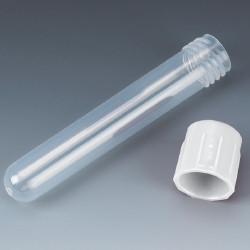 Test Tube Plain 12 X 75 mm 5 mL White Screw Cap Polypropylene Tube  (250/BG)