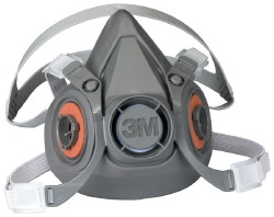3M™ 6000 Reusable Respirator Industrial Half Face 4 Point Adjustable Head Strap Medium Gray  (1/EA)