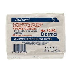 Conforming Bandage Duform 2 Inch X 4-1/10 Yard 12 per Pack NonSterile 1-Ply Roll Shape  (96/CS)
