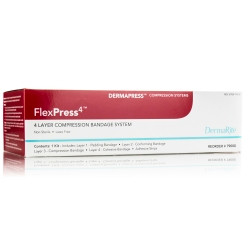 4 Layer Compression Bandage System FlexPress4™ Multiple Sizes Self-adherent / Tape Closure Tan / White NonSterile Standard Compression  (1/BX)