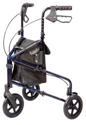 3 Wheel Rollator Carex® Marble Blue Adjustable Height / Lightweight / Folding Aluminum Frame  (1/EA)