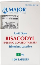 Laxative Major® Tablet 100 per Bottle 5 mg Strength Bisacodyl USP  (100/BX)