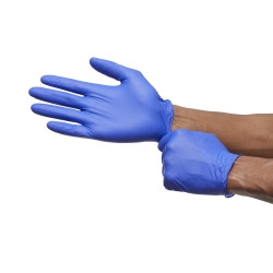 Exam Glove McKesson Confiderm® 3.0 X-Large NonSterile Nitrile Standard Cuff Length Textured Fingertips Blue Not Rated  (1/BX)