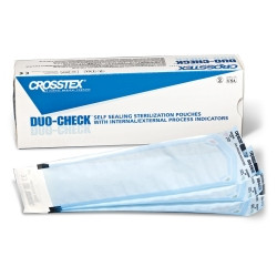 Sterilization Pouch Duo-Check® Ethylene Oxide (EO) Gas / Steam 8 X 16 Inch Transparent / Blue Self Seal Paper / Film  (1000/CS)