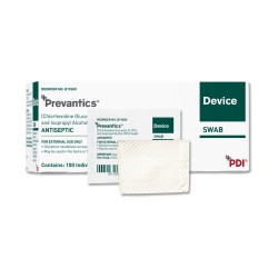 Device Swab Prevantics® 3.15% / 70% Strength CHG (Chlorhexidine Gluconate) / Isopropyl Alcohol Individual Packet NonSterile  (100/BX)