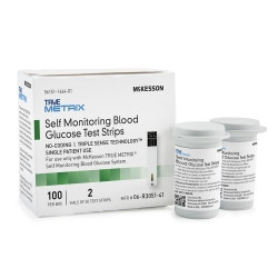 Blood Glucose Test Strips McKesson TRUE METRIX® 100 Strips per Pack  (100/BX)