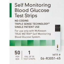 Blood Glucose Test Strips McKesson TRUE METRIX® 50 Strips per Pack  (50/BX)